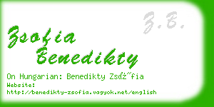 zsofia benedikty business card